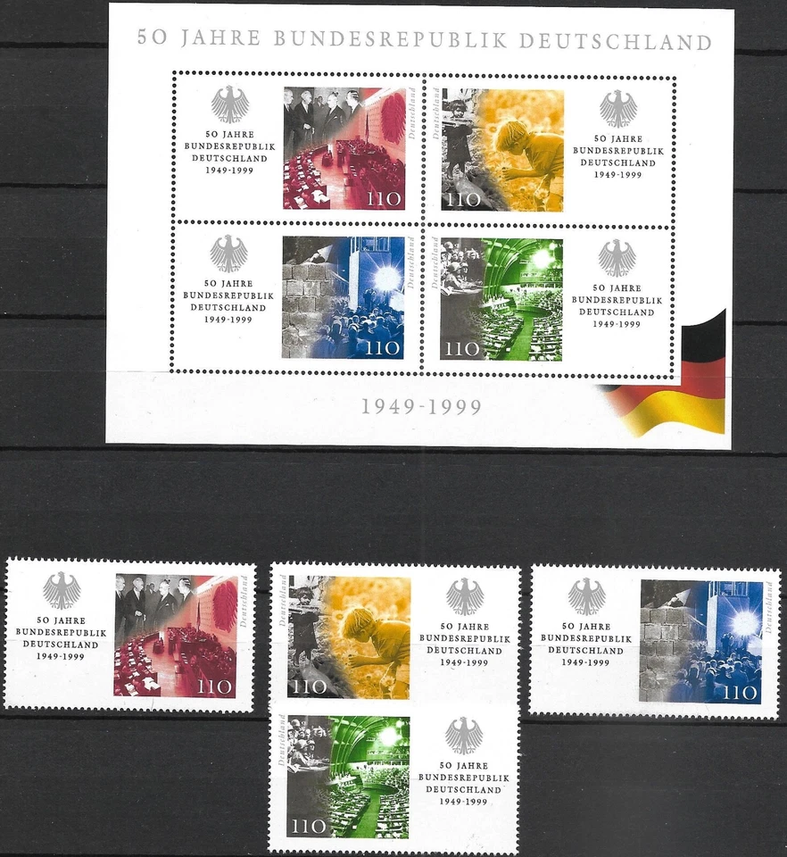 GERMANY - 1999 MNH "50 Years Of GERMANY" Souvenir Sheet & Complete Set !!!! - Image 1 of 1