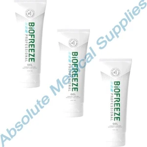 *3-Pack* Biofreeze Professional Gel Tube Vanishing Scent Lasts Longer 4 Oz 13407 - Picture 1 of 3
