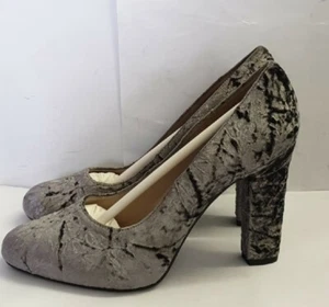 Unisa Grau Crushed Velvet Blockabsatz Damen Größe EU 37 REF Y 460 - Bild 1 von 7