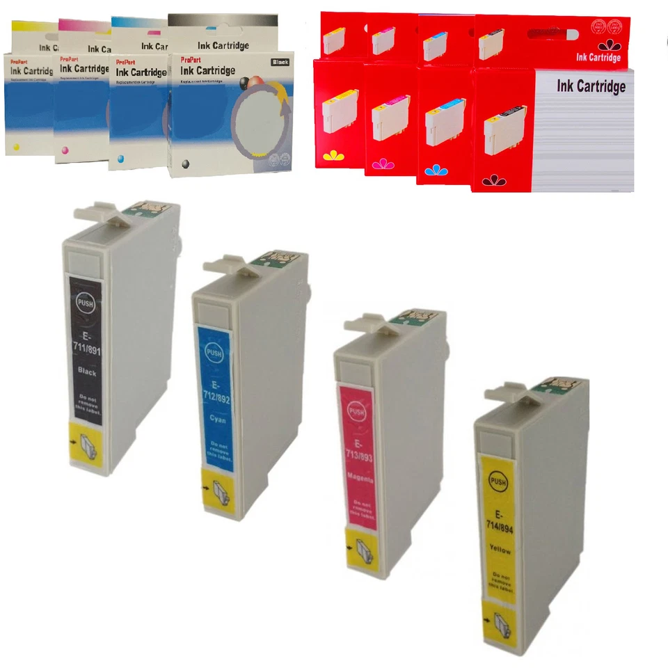 EPSON 711-714 CARTUCCIA COMPATIBILE NO ORIGINALE Bk Ciano Magenta Yellow