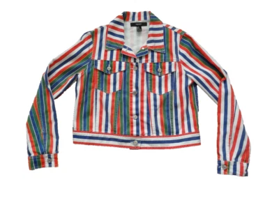 Forever 21 denim 4 colour stripe jacket - Image 1 of 4