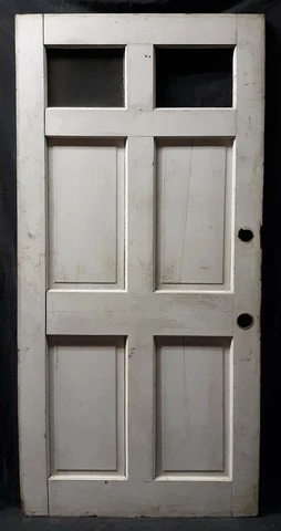 36"x77.5"x1.75" Antique Vintage SOLID Wood Wooden Entry Door Window Glass Panels Cover