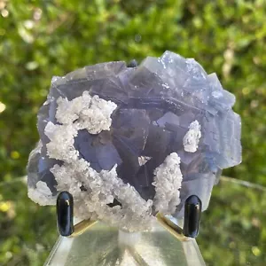 Calcite bianca 164 g 8x6x3 cm con fluorite viola dal Belucistan, Pakistan - Foto 1 di 3