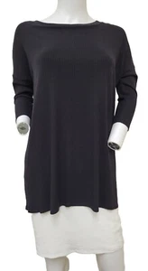 Bailey 44 Size XS Two Tone Black White Double Layered 3/4 Sleeve Ribbed Dress - Picture 1 of 5