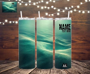 Green Desert - 20oz Skinny Tumbler Custom Name with Straw Sublimation. - Picture 1 of 2