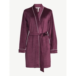 Joyspun Velour Knit Robe and Eye Mask Set, 2-Piece-Metro Burgundy XL 16-18 -NWT - Picture 1 of 11
