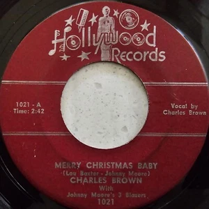 Charles Brown / Lloyd Glenn ‎– Merry Christmas Baby / Sleigh Ride - 1954 US 7" - Picture 1 of 4