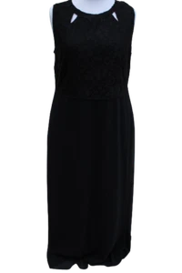 Sheego Kleid Schwarz Abendkleid große Größen Cocktailkleid Event Träger Lang - Bild 1 von 10