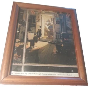 "Shuffletons Barbershop" Rockwell 1970s reprint of 1950 Saturday Eve Post cover - Picture 1 of 5