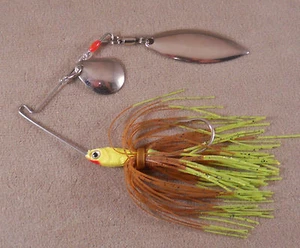 Bass Fishing Lure DR Custom Spinnerbait, 3/8 oz. 1 Colorado & 1 Willowleaf Blade - Picture 1 of 2
