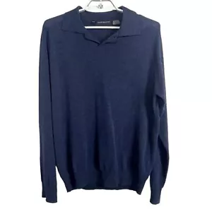 Maglione Jhane Barnes misto lana uomo taglia M blu maglia maglione colletto - Foto 1 di 5