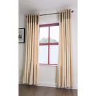 Fully Lined Cotton Ring Top Curtains Natural Cream With A Chenille Cuff 66"x72"