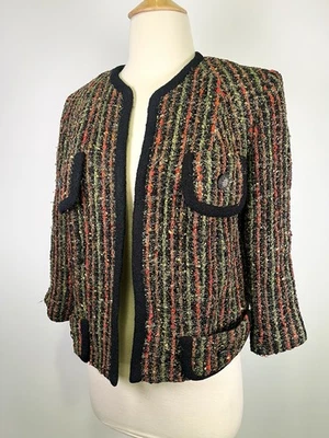VTG 50s Lesur Paris Fabric Custom Boucle Jacket Tailored Cropped Tweed Designer - Image 1 of 4