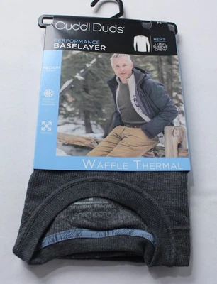 Top Cuddl Duds Para Hombre Peso Medio Tejido Waffle Capa Base Crew LB3 Carbón Mediano Foto 1 de 4