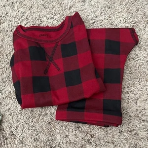 Pact Kids 2 Piece Buffalo Plaid Organic Cotton Pajama Set Size 7 New - Picture 1 of 3