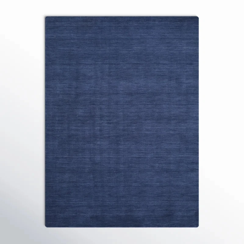 Deep Indigo Hand Tufted Area Rug 5x8 6x9 8x10 - Solid Modern Living Room Design - Image 1 of 4
