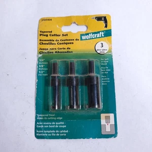 Wolfcraft 3 piezas. Juego de cortador de enchufe cónico 1/4" 3/8" 1/2" 3385404 NOS - Imagen 1 de 6