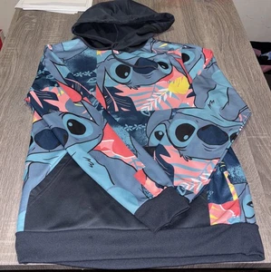Disney Lilo & Stitch All Over Print Hoodie Pullover Multicolor Size Small  Women - Picture 1 of 4
