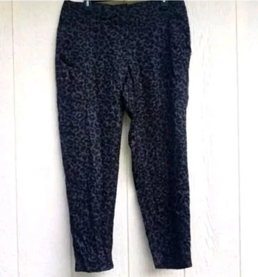  Pantalones Ann Taylor Estampado Leopardo Gris Negro Ligeros Talla 8 Carrera Dark Academia Foto 1 de 4