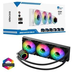 PowerCool Edge Black ARGB 360mm Intel AMD AIO CPU Water Liquid Cooler Infinity - Picture 1 of 19