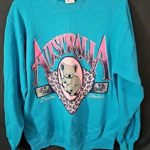 Vintage Jerzees Australia Teal Sweater - Picture 1 of 7