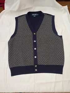 Polo Golf Ralph Lauren Mens Wool Alpaca Sweater Button Down Vest Large - Picture 1 of 4