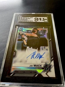 2021 1st Bowman Chrome Joe Mack True BLACK Refractor AUTO /75 SGC 9.5 Marlins - Picture 1 of 6