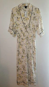 Tuta ecologica J.Crew Easy-luxe in erba floreale gamba larga gialla XS senza cintura - Foto 1 di 15