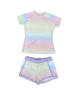 Eddie Bauer Sz Medium (10-12) Girls 2-piece Swim Set Rash Guard Bottoms - Picture 1 of 7