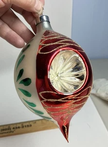 Vintage großer Bradford Neuheit doppelter Einzug Glas Weihnachtsschmuck - Bild 1 von 10