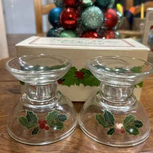Set 2 portacandele vintage 1981 Avon Holiday Hostess Collection in scatola - Foto 1 di 4
