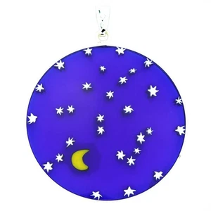 Colgante de vidrio GlassOfVenice Murano "Noche estrellada"" en marco plateado 1-1 - Imagen 1 de 4