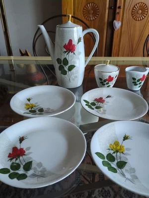 Service À Café Porcelaine Bavière Seltmann Weiden Roses  Foto 1 de 4