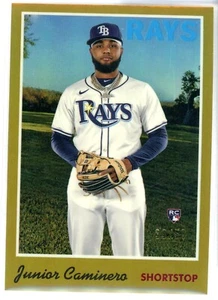 2024 Topps Chrome JUNIOR CAMINERO Lids Mitchell & Ness Gold Refractor RC #d/50 - Picture 1 of 2