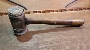 Vintage Rustic GARLAND Raw Hide Soft Blow Hammer Old Tool - Picture 1 of 19