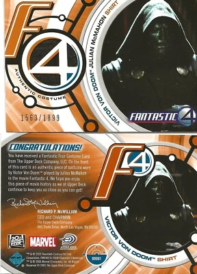 FANTASTIC 4  / FANTASTIC FOUR COSTUME CARD  DD001  BY UPPER DECK       CHOOSE - Image 1 of 3