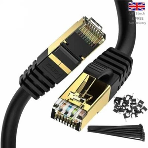 Cable Ethernet CAT8 40 GBPS red dorado parche rápido de Internet plomo varios tamaños - Imagen 1 de 17