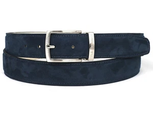 PAUL PARKMAN Men's Navy Suede Belt (ID#B06-NAVY) - Picture 1 of 2