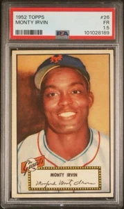 1952 Topps MONTY IRVIN #26 HOF PSA 1.5 SF Giants Monte ++ PREMIUM CENTERING ++ - Picture 1 of 2