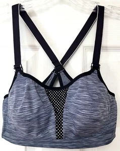 MAIDENFORM Size 36B Gray Padded Sports Bra Neon Accents Comfort Active Wear - Picture 1 of 5