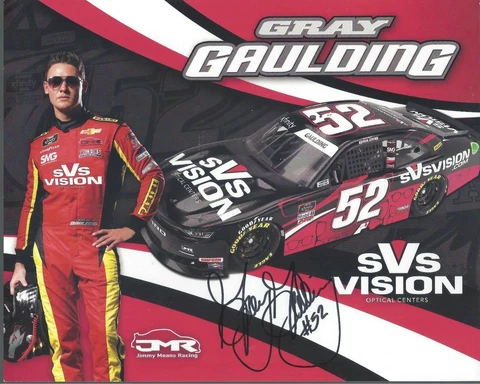 SIGNED 2021 GRAY GAULDING "SVS VISION" #52 NASCAR XFINITY POSTCARD Cover