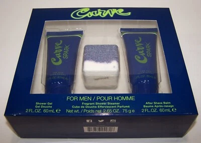 Curve Spark para Hombres Gel de Ducha, Vapor de Ducha y Bálsamo para Después del Afeitado ~ NUEVO en Caja Foto 1 de 3
