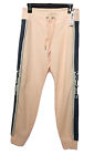 calvin klein woman jogger ativewear pants S peach/gray logo Strip cotton