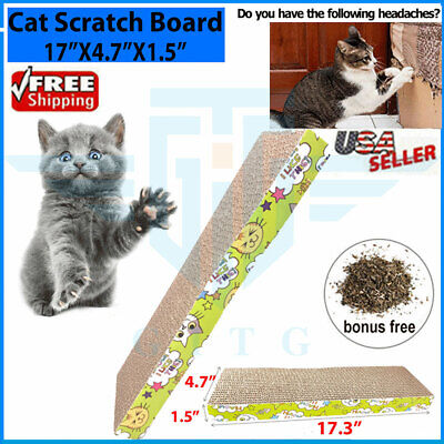 Cat Scratch Cardboard Catnip Scratching Pad Scratcher Lounge Sofa Bed Post New • 5.99$