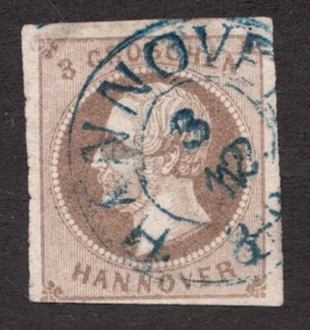 1859 Hannover Germany Sc# 23 - 3g King George V. Used. Cv$50 Faulty, thin. - Picture 1 of 1