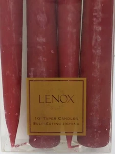 Lenox (4) Granatapfel & (4) weiße 10" Spitzkerzen selbstverlöschend 8er Pack - Bild 1 von 4