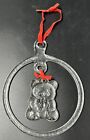 Vintage Christmas Glass Hanging Ring with Glass Teddy Bear for Windows and more