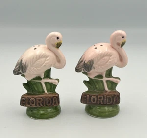 Pink Flamingo Florida Salt & Pepper Shaker Set - Picture 1 of 7