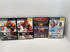 Lot Of 4 Sony Playstation PS2 Games - FIFA Soccer 09, NHL 08, NCAA FB 007, Socom