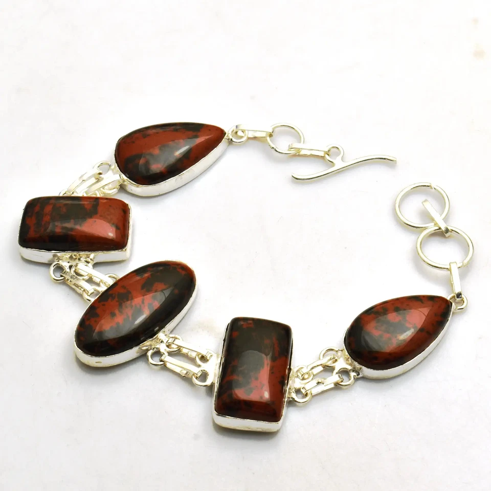 Pulsera étnica de piedras preciosas de obsidiana de caoba 28 gms para Navidad AB 25673 Foto 1 de 1